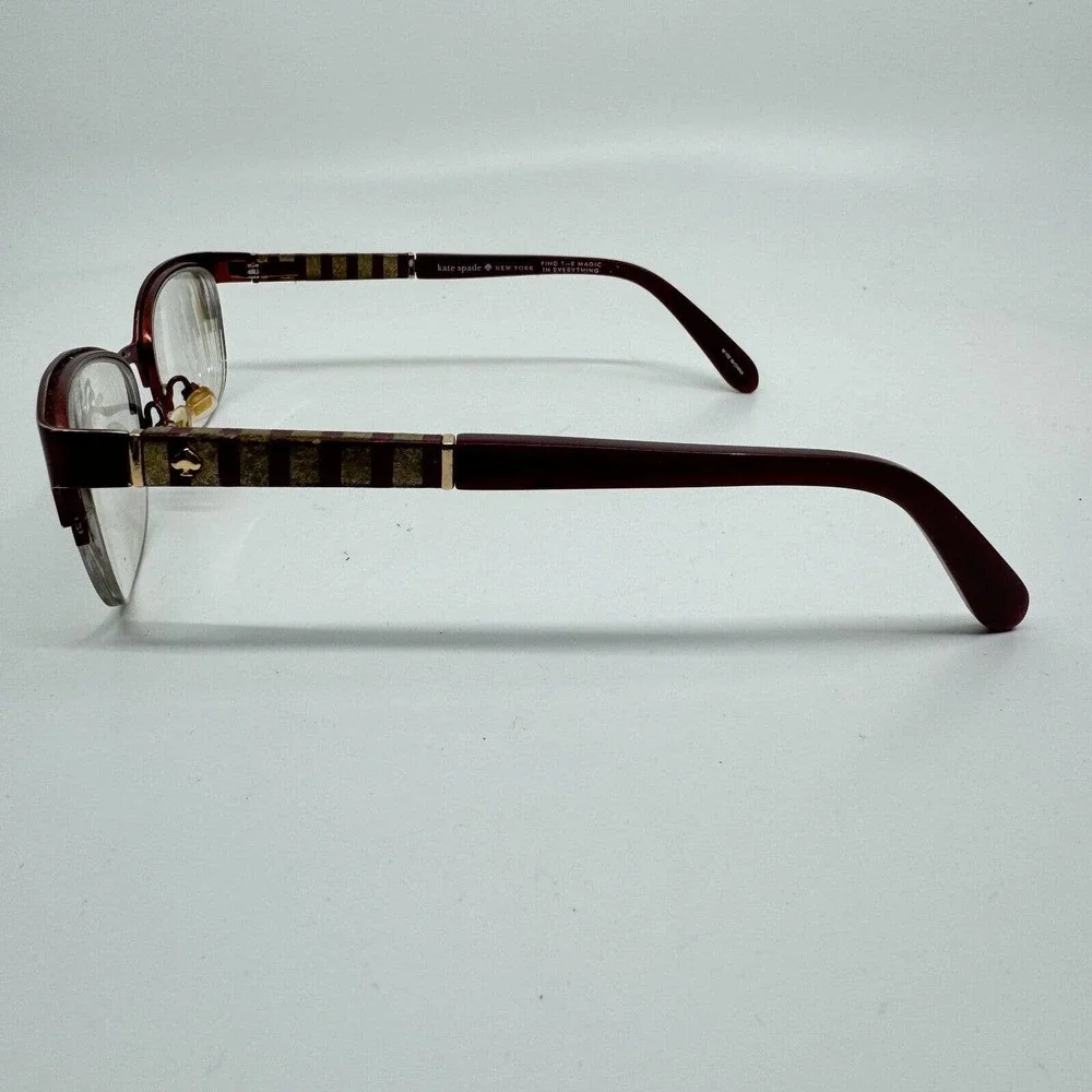 Kate‎ Spade Valary Women Eyeglasses Frames Red Gold USED H9761